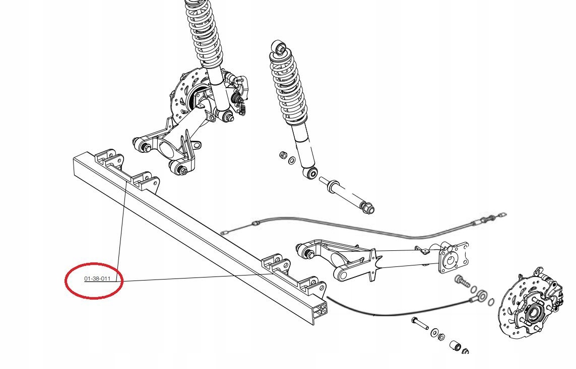BELKA TYŁ WAHACZE CHATENET CH26 V2 CH40 CH46