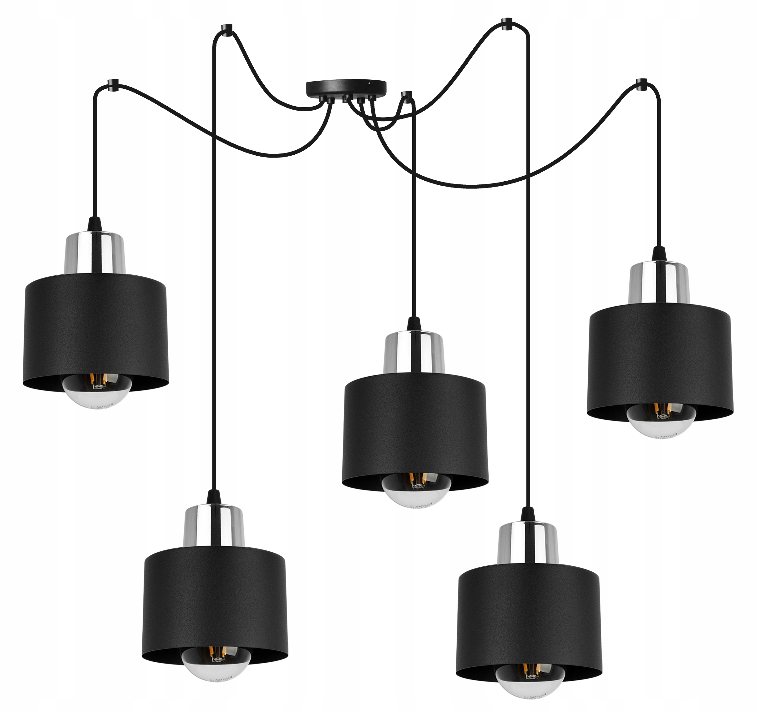 Závěsná Stropní Lampa Pavouk, Černá, Loftová Lampa, Moderní, Nad Stůl
