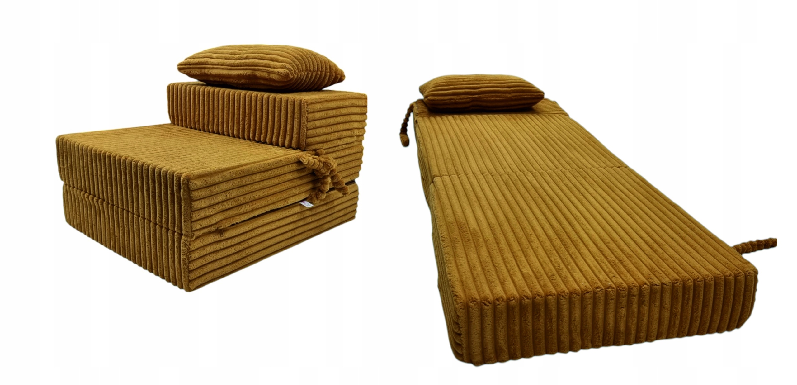 Matrace Skládací Křeslo 200x70x15 cm Medový Manšestr