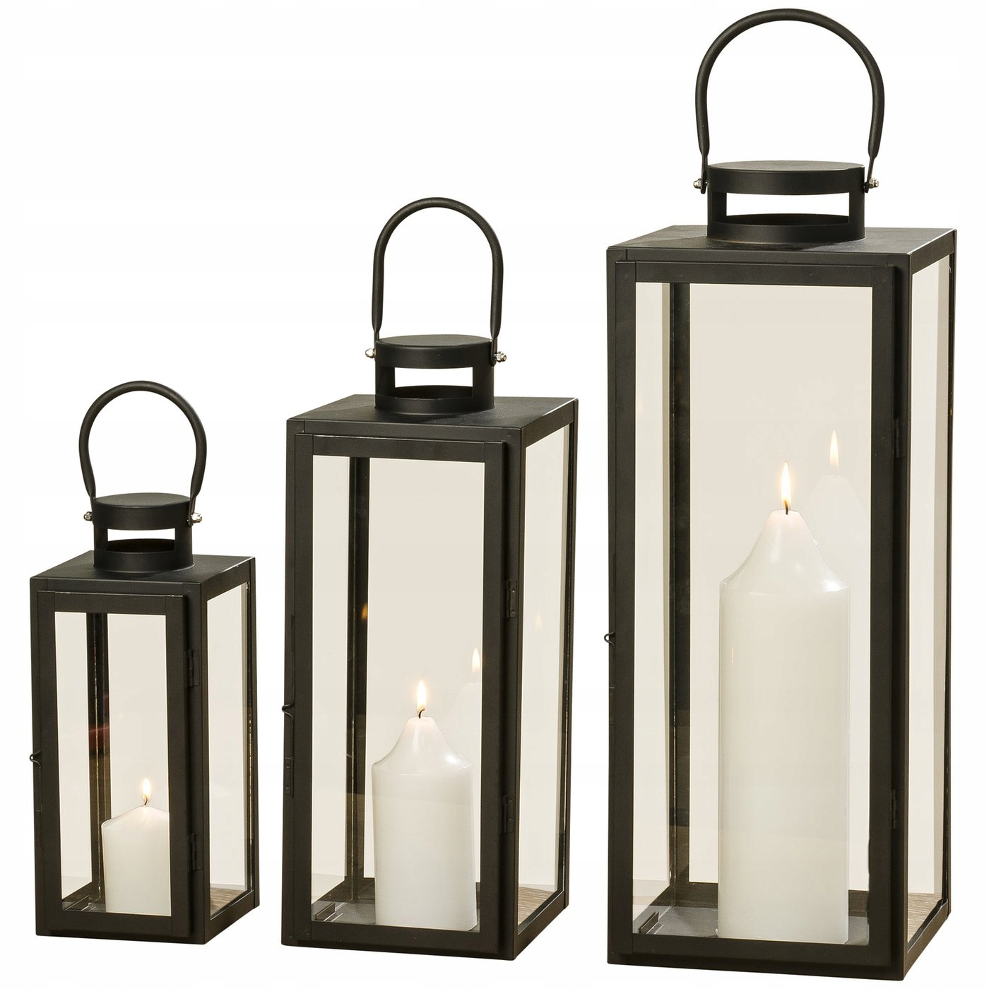 Dekoračná Lampa Sada 3 Kusov Kovová Sklenená Vnútorná