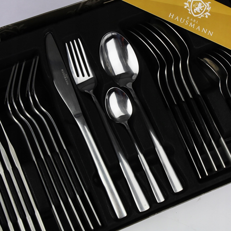 ZESTAW SZTUĆCÓW 24 el 6 os komplet sztućce pudełko stal nierdzewna Materiał wykonania metal