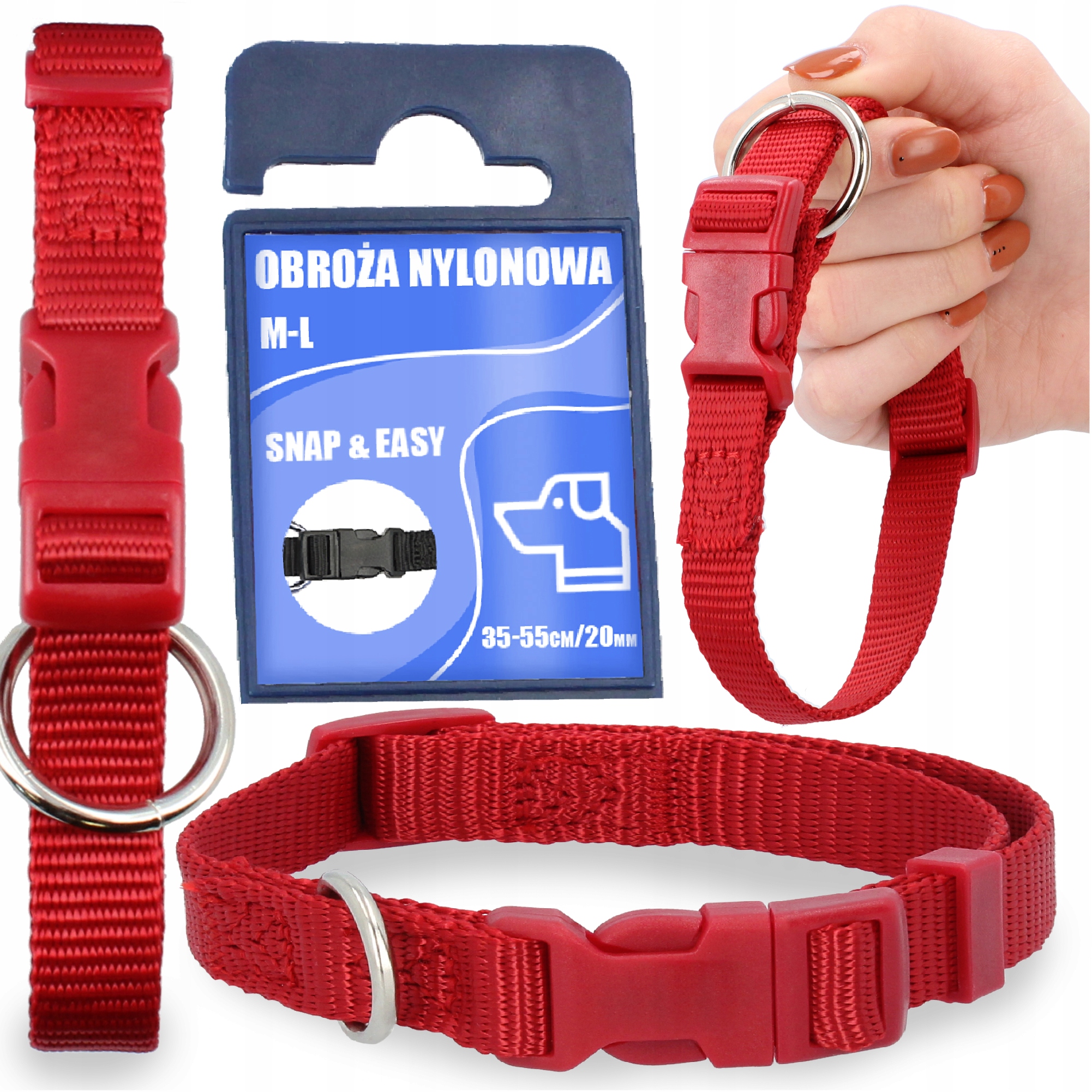 

Mocna Obroża Regulowana Dużego Psa Labradora M-L