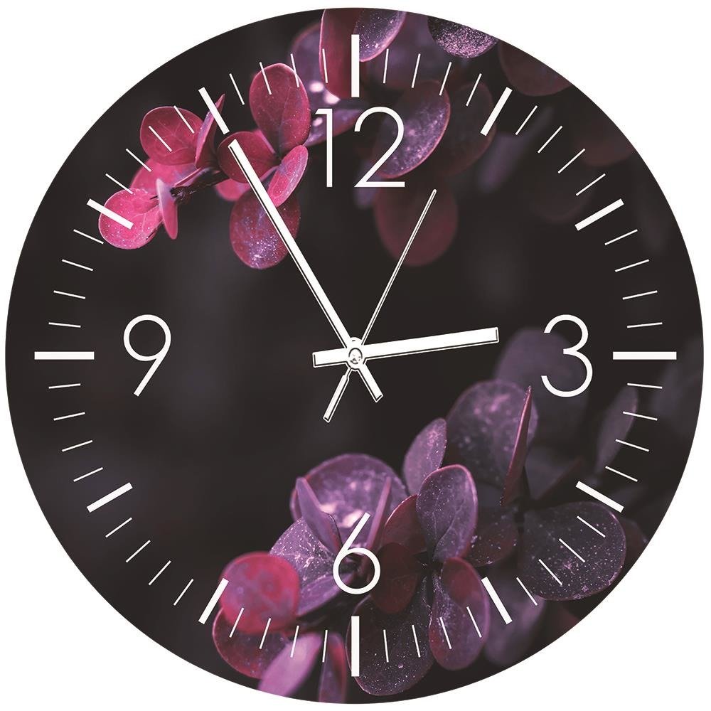 ZEGAR ścienny OKRĄGŁY Foto-Obraz 80cm Gałązki bord