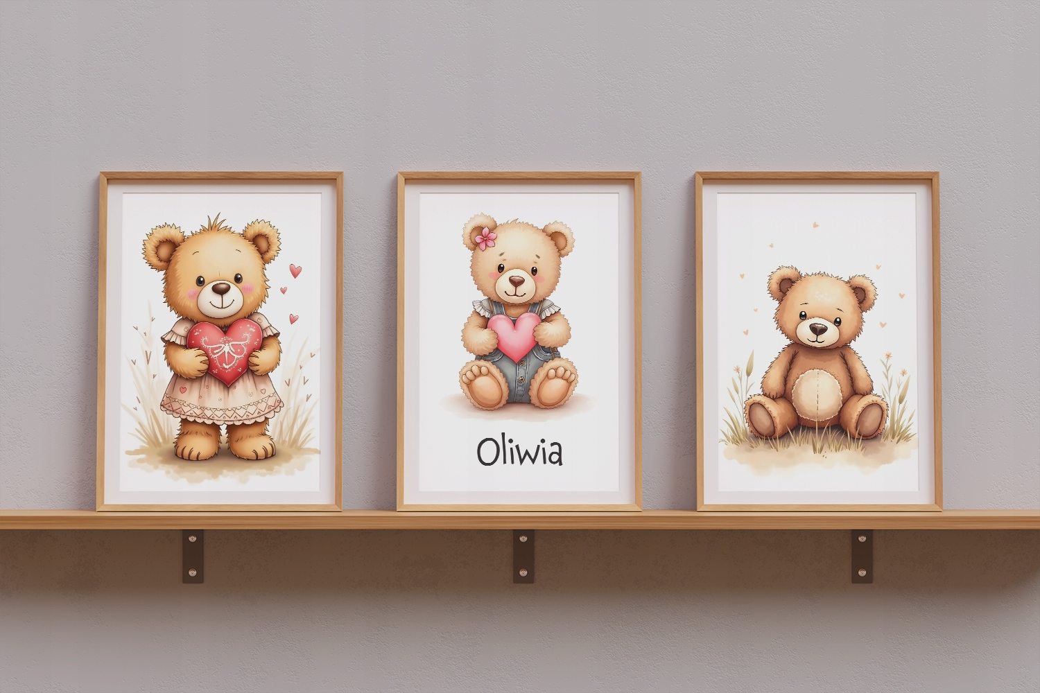 OBRAZKI DO POKOJU DZIECIĘCEGO A3 PLAKATY MIŚ MISIE DLA DZIEWCZYNKI + IMIE Stan opakowania oryginalne