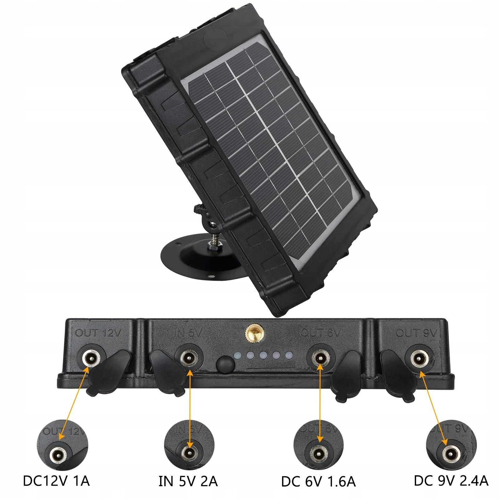 FOLGTEK Solarny Panel 8000mAh 12V 9V 6V Wodoodporny Do Kamer Zewnętrznych — miniatura 7