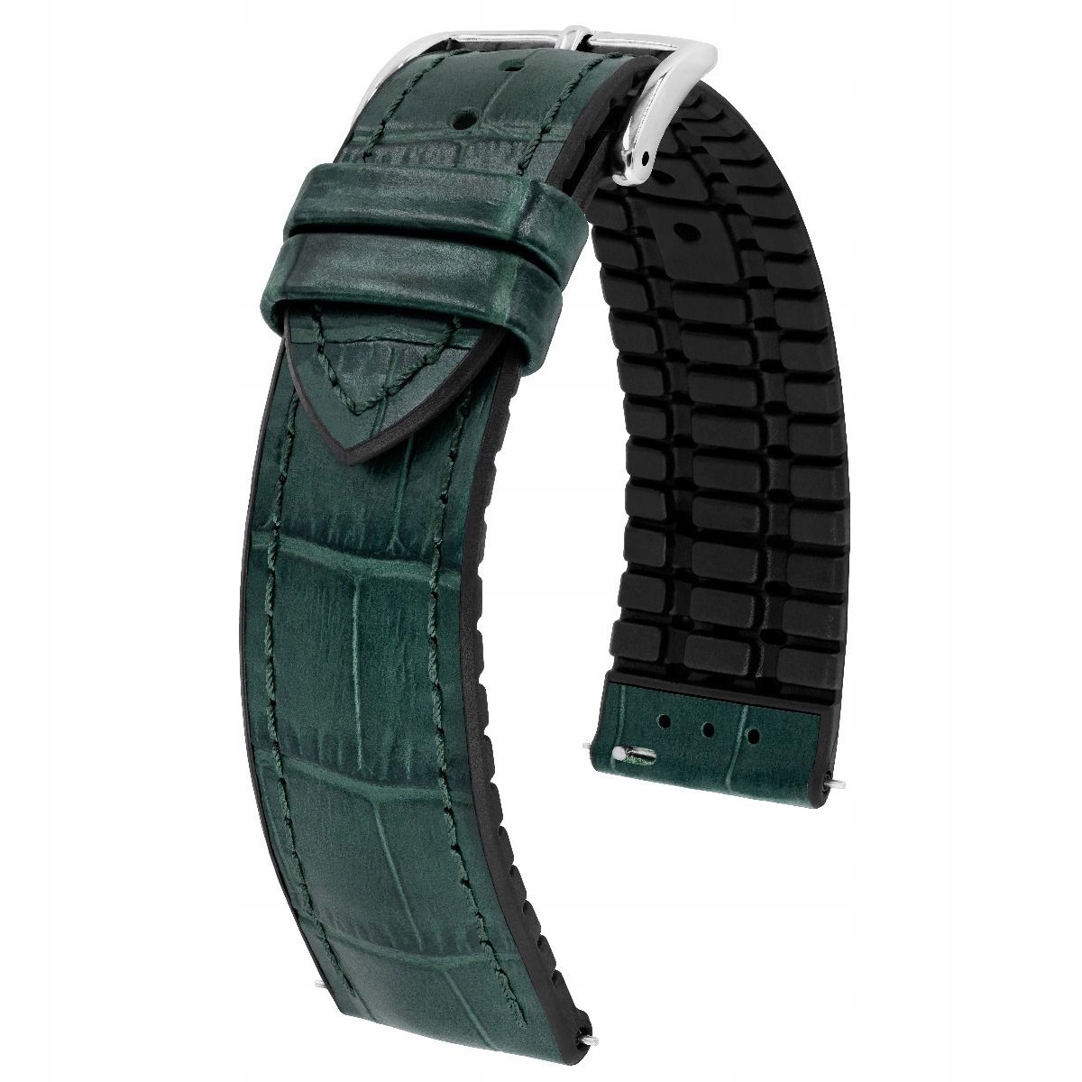 Zeleno-černý kožený opasek 20 mm Hirsch Paul 0925028040-2-20 (L)