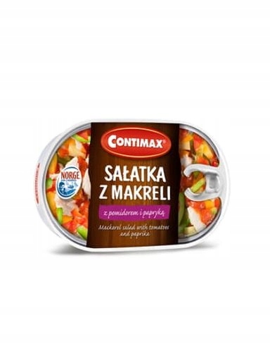 Levně 8 x Salát z makrely s rajčaty a paprikou 170 g Contimax