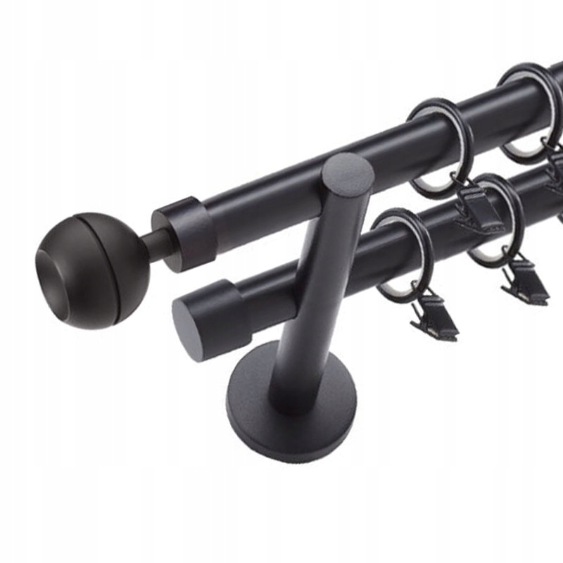 

Karnisz 360 cm średnica 19+19 mm czarny Podwójny