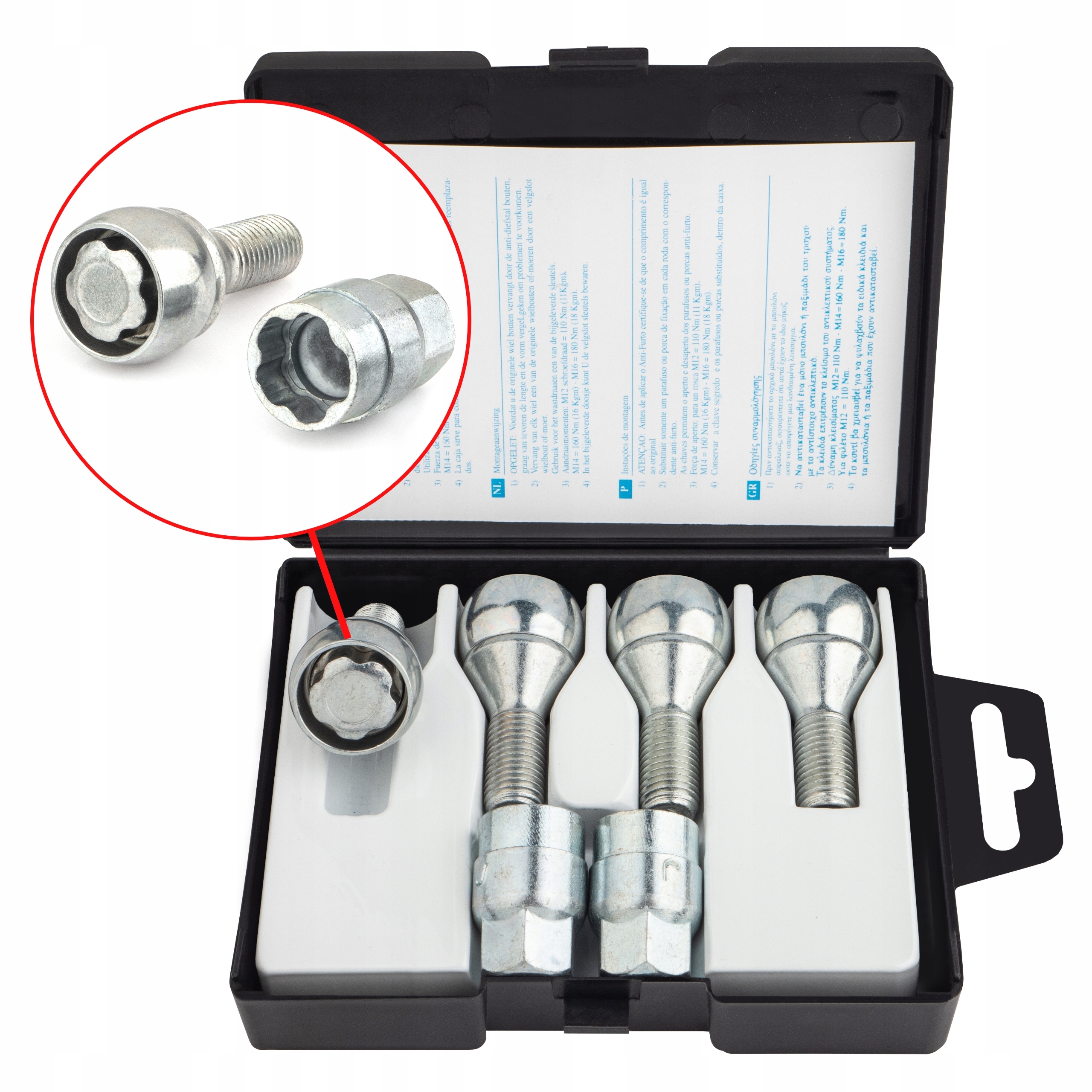 Bezpečnostní šrouby M12x1,5x23 mm Bmw Fiat Mini Nissan Opel Renault Suzuki