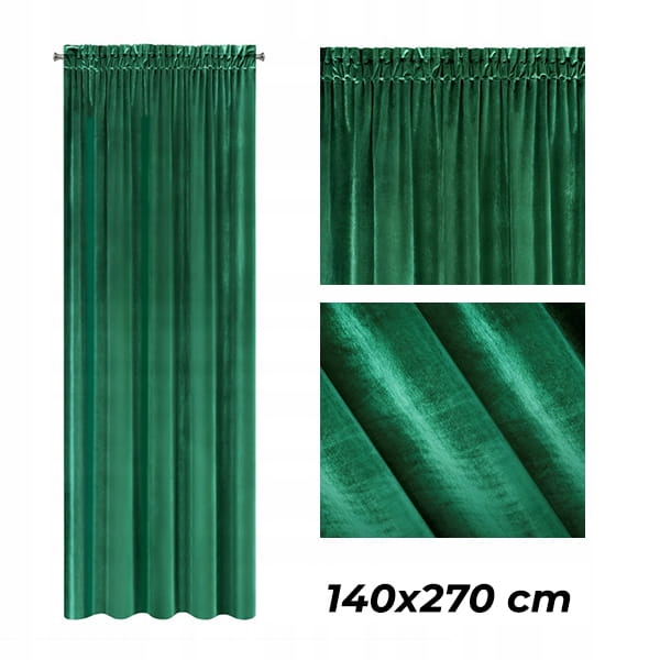 

Eurofirany Zasłona gotowa 140x270 cm ciemnozielona