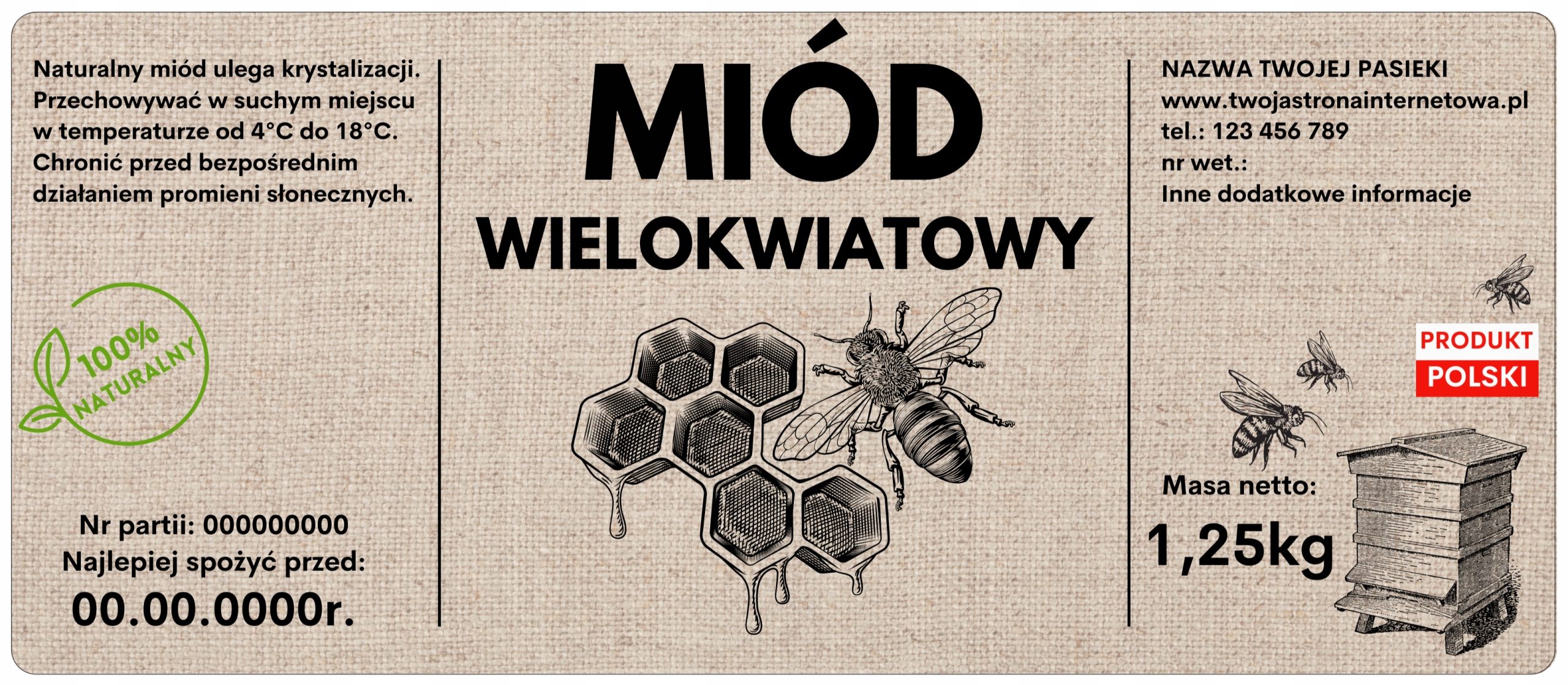 

Etykiety naklejki na Miód Twój Tekst Edytor tekstu