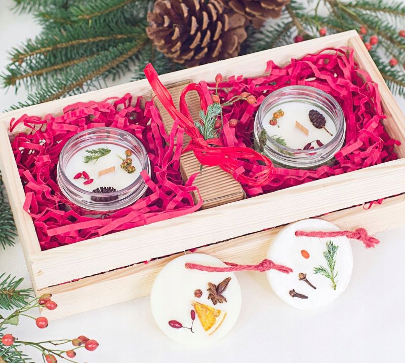 vánoční sada přírodní svíčka sójový vosk