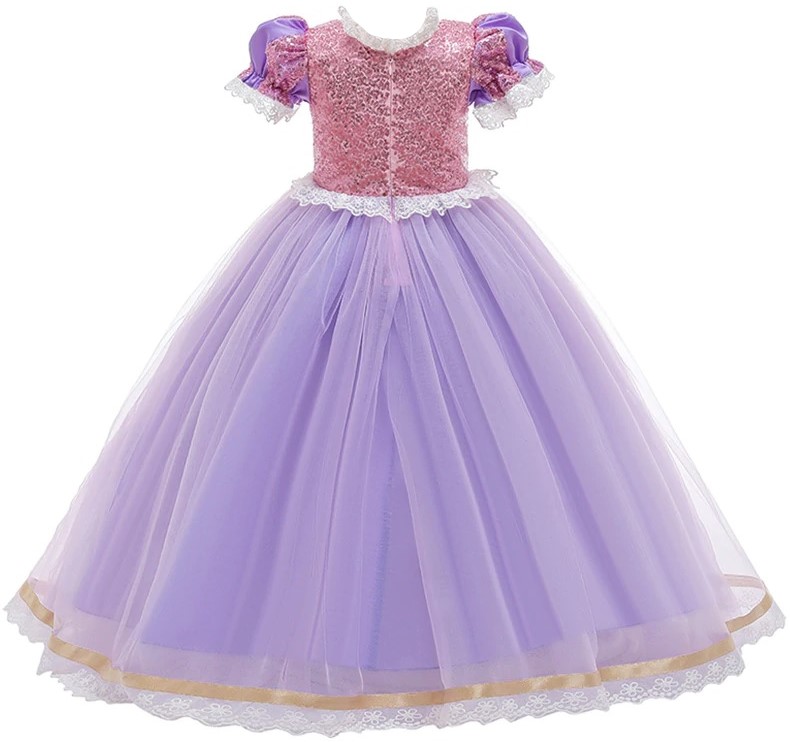 STRÓJ ROSZPUNKA ZAPLĄTANI SUKIENKA KOSTIUM KSIĘŻNICZKA NA BAL 140 / 146 CM Rozmiar 140-146