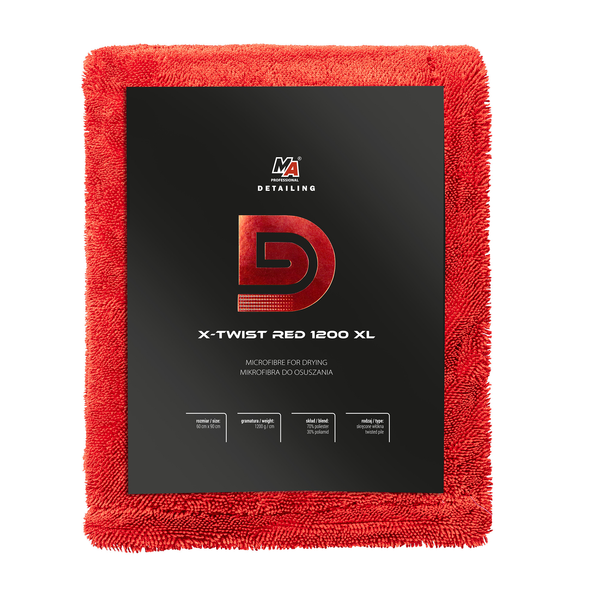 Ma Professional Detailing X-twist Red 1200 XL Mikrofibra Do Wosków Wnętrza