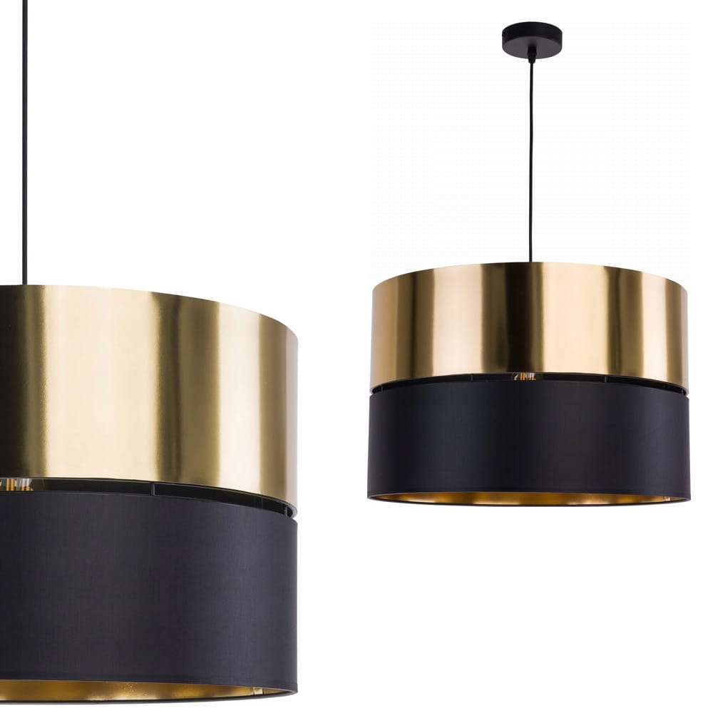 Czarno-złota lampa wisząca do sypialni 1*E27 glamour Tk Lighting
