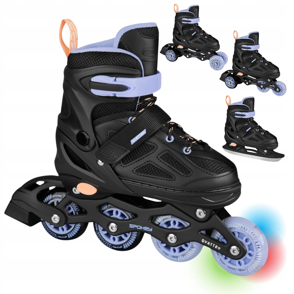 Brusle 2v1 4v1 Kolečkové Brusle Rekreační Brusle 2v1 s Led regulací pro dítě