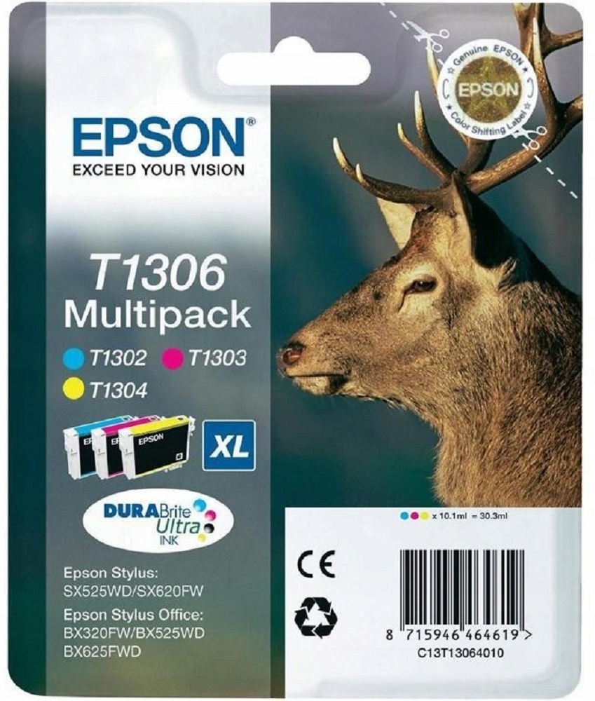 Atrament Epson C13T13064012, trojfarebný (azúrová, purpurová, žltá)