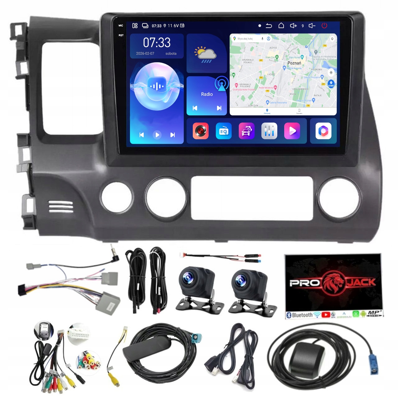 Autorádio Navigace Carplay Gps Android Honda CIVIC 2006-11 6GB 128GB Sim