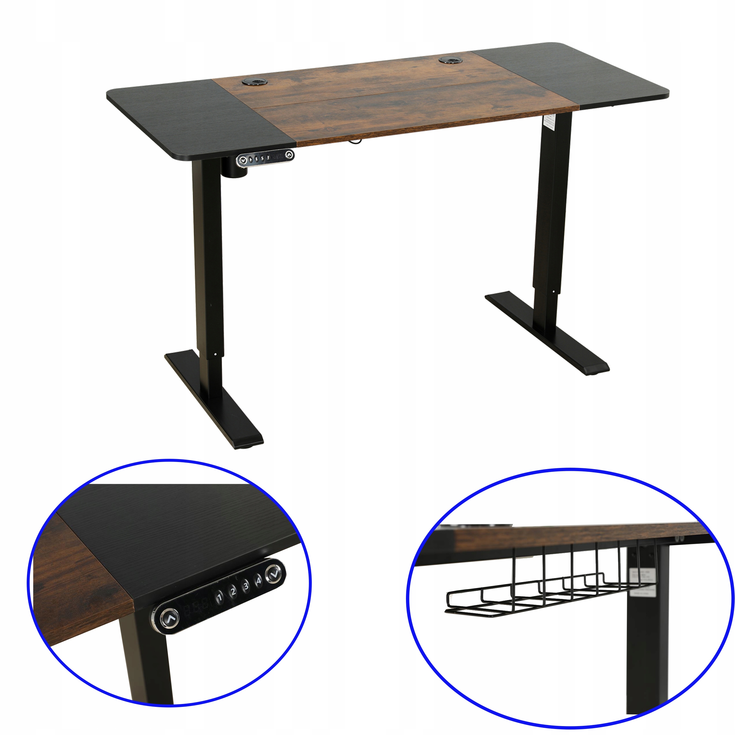 Elektrický Stôl S Kontrolným Panelom 140 x 60 cm, nastaviteľný