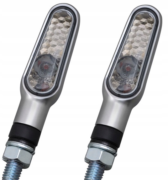 Sada motocyklových smerových svetiel Mini-led Daytona, dymové sklo, strieborná