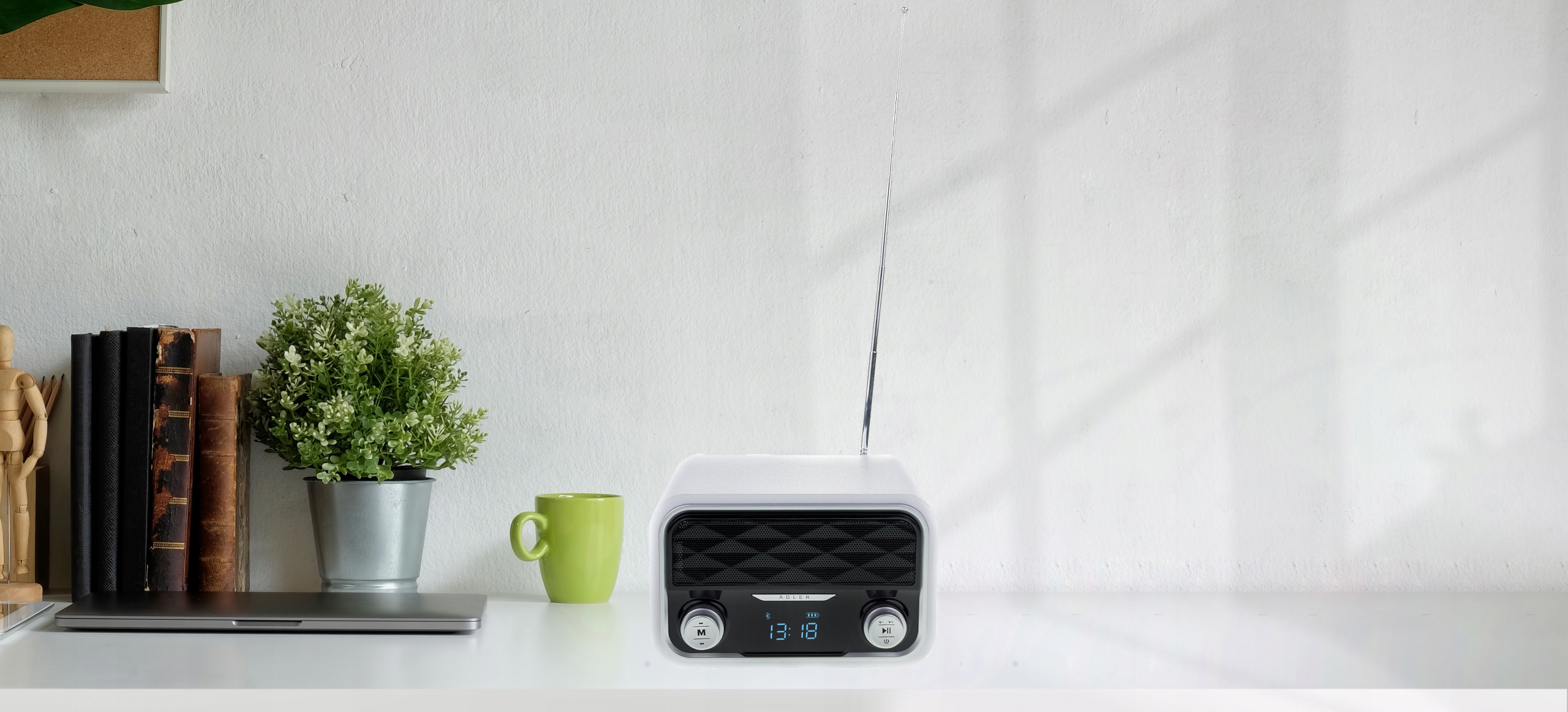 RADIO KUCHENNE RETRO PRZENOŚNE BLUETOOTH USB SD FM Wysokość produktu 14.3 cm