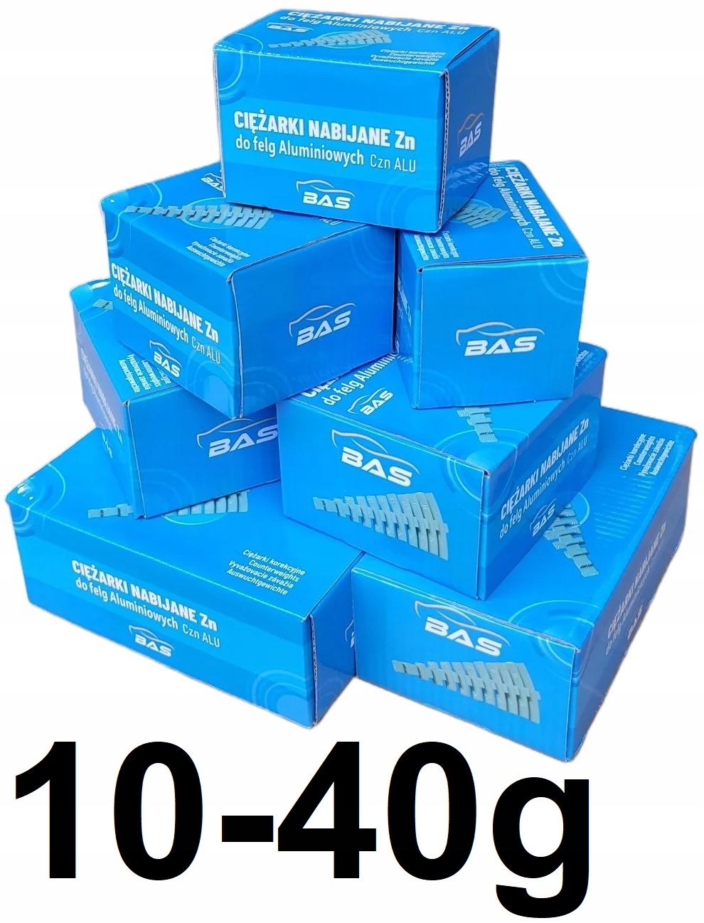 Sada nakládacích závaží pro hliníkové disky Alu Zn Zinek Bas 10-40 g 350 x