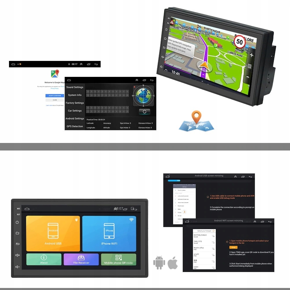 RADIO 2 DIN ANDROID 9.1 NOWY MODEL 2GB RAM 16GBROM Rodzaj akcesoryjny