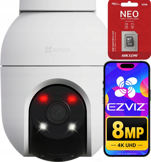 WiFi Ip kamera Ezviz C8c 4K 8Mpx Otočná venkovní 32GB karta MicroSD