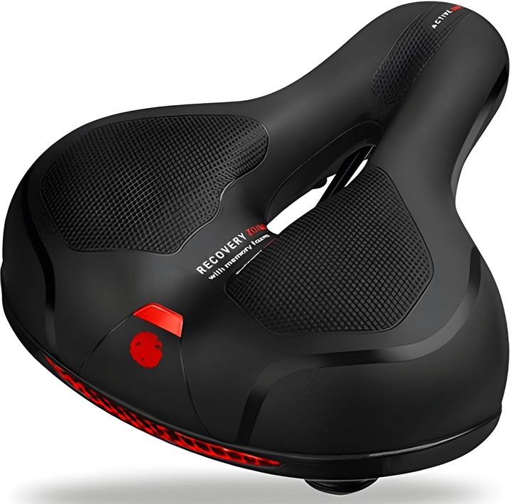 WYGODNE SIODEŁKO ROWEROWE SPORTOWE ELASTYCZNA PIANKA MIĘKKIE ŻELOWE ODBLASK