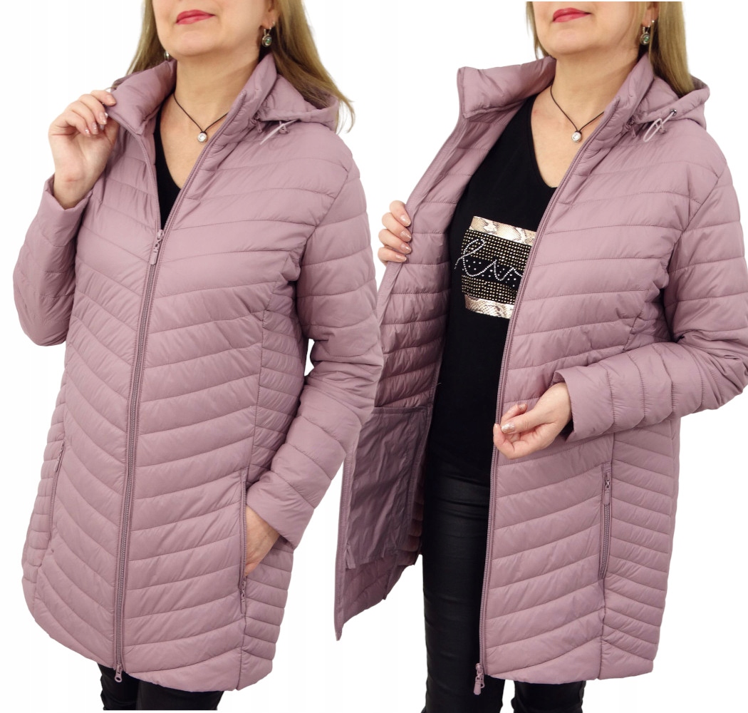 Kurtka Damska Płaszczyk Przejściowy z Odpinanym Kapturem Madison 54 7XL