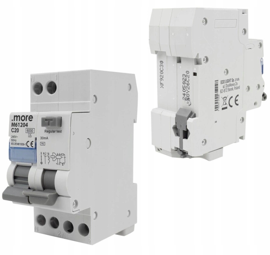 Diferenciální proudový spínač s nadproudovým členem 1PN C 20A 30mA typ Ac