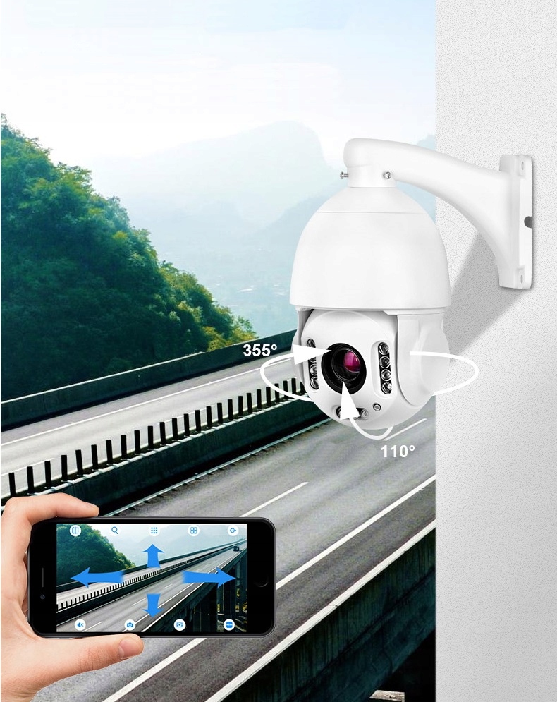 KAMERA ZEWNĘTRZNA OBROTOWA 30X ZOOM SIM GSM 5MPX Zasięg podczerwieni 80 m