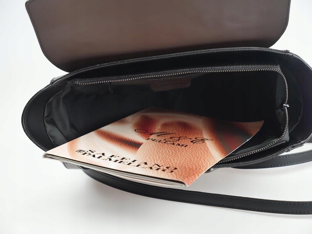 VERA PELLE ITALY Elegancka torebka modny kuferek Kolor wielokolorowy