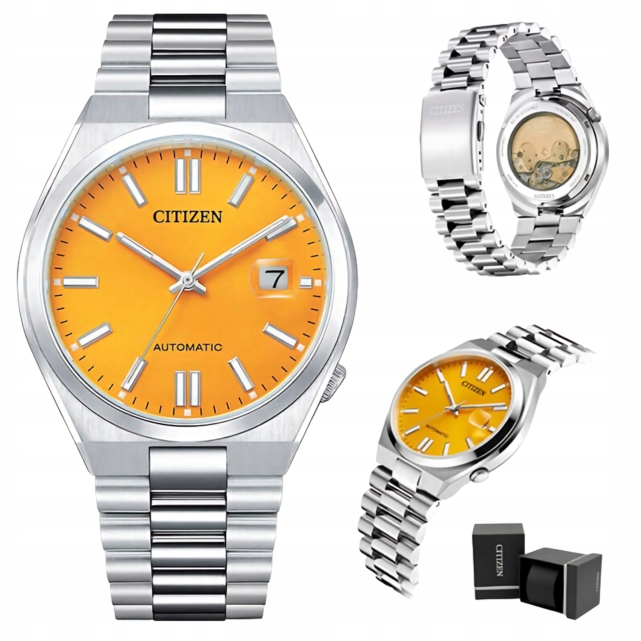 Pánské Hodinky Citizen Tsuyosa NJ0150-81Z Automat Safír Žlutý 40mm WR50 Box