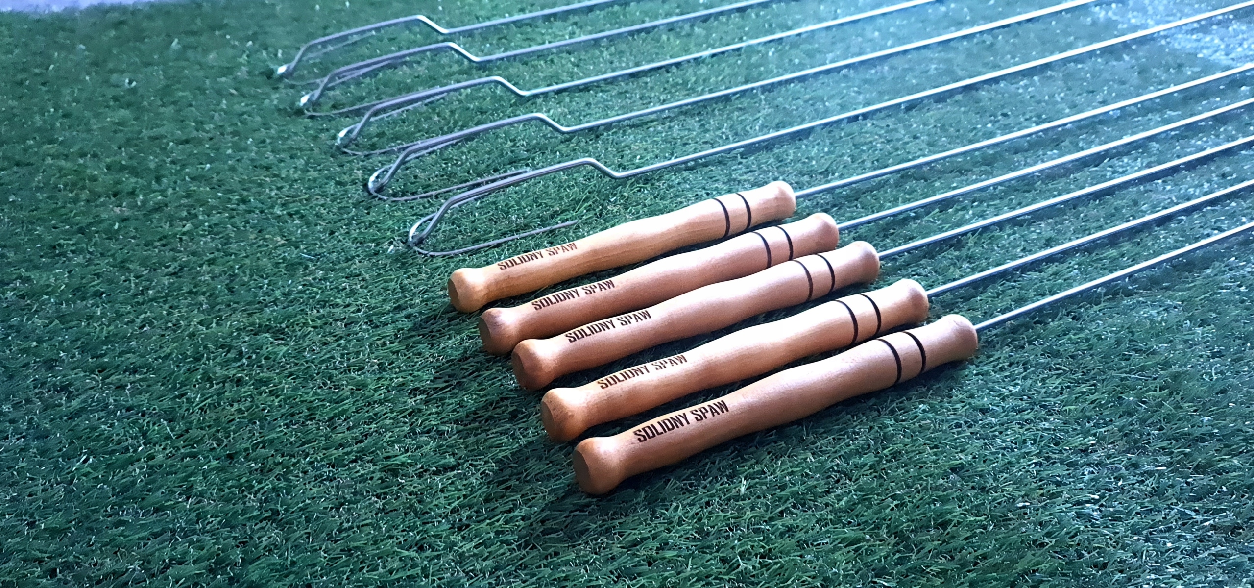 Solidne kije ogniskowe nierdzewne bezpieczne 130cm Producent Solidny Spaw