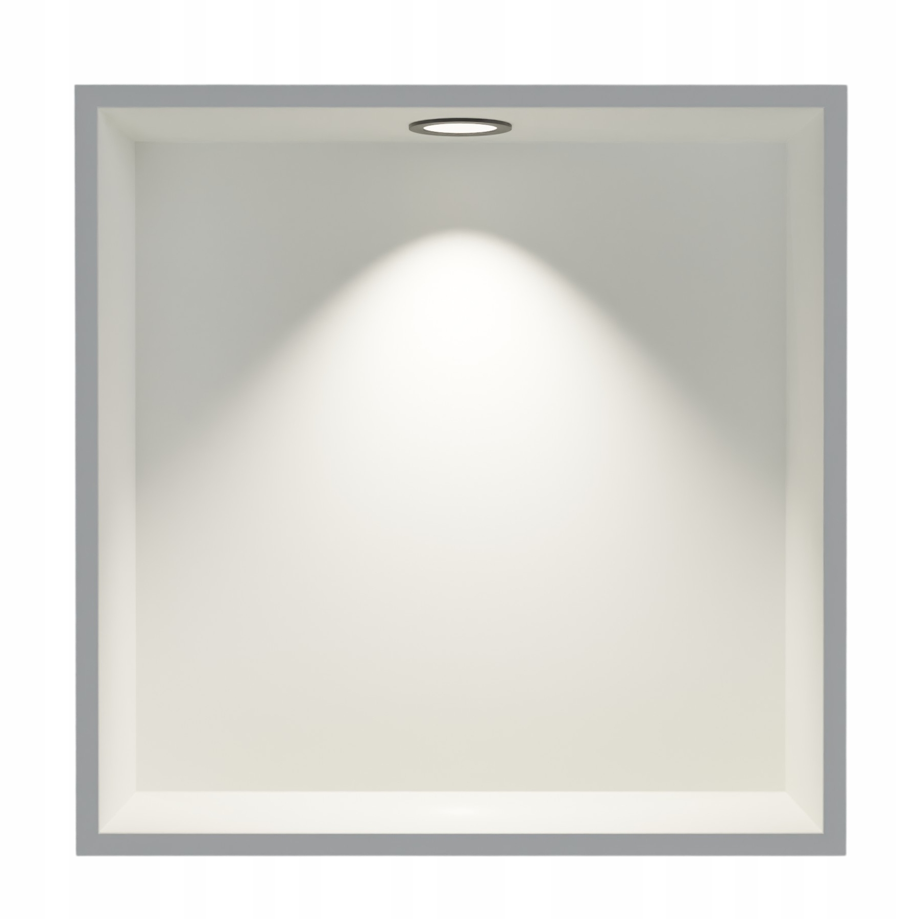 Półka wnękowa podtynkowa biała 30x30 1x Led oprawka czarna