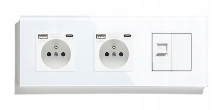 Trojitá Skleněná Zásuvka Usb-c Internet CAT6