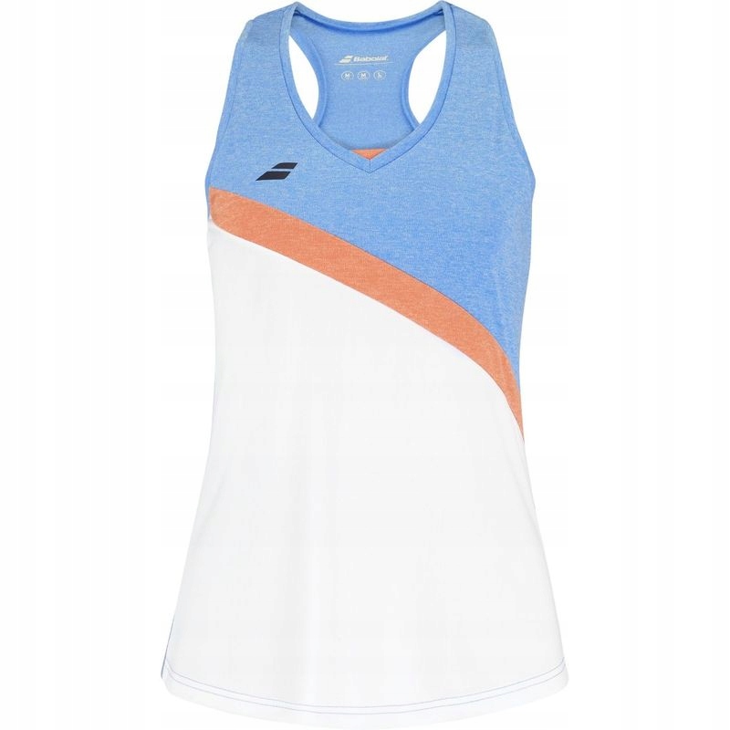 Tričko Babolat Play Tank Top Girl White/blithe Blue 128