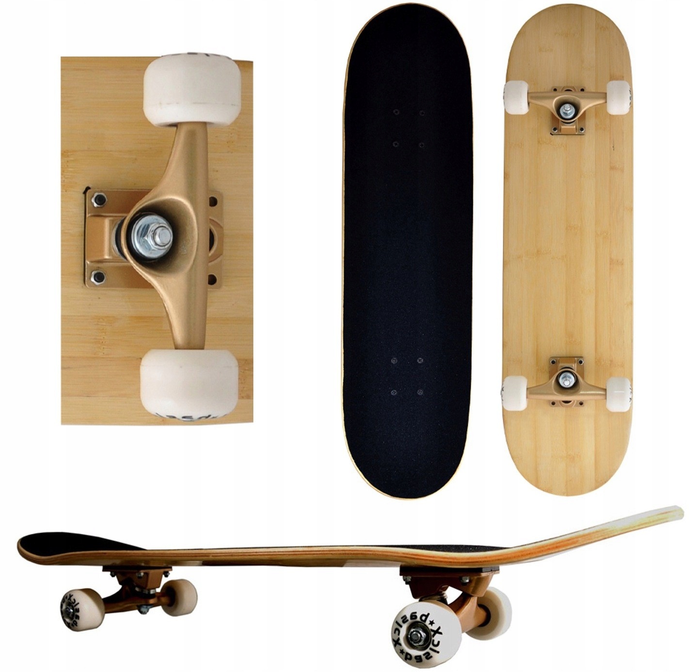 Deskorolka Klasyczna Drewno Bambusowe Łożyska ABEC-7 Kółka 50x35mm. Kauczuk