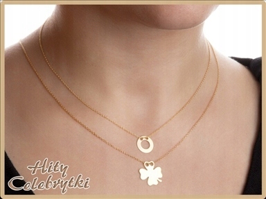 

Komplet naszyjnik Celebrytka kółko i koniczynka