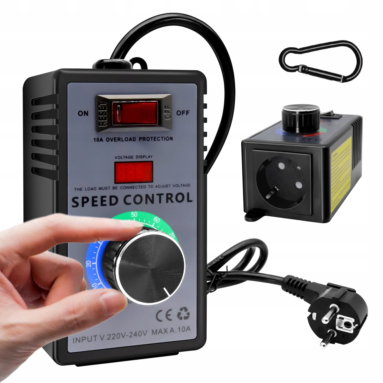 Regulator obrotów silnika 230V 4000W max Scr gniazdko Led On/off