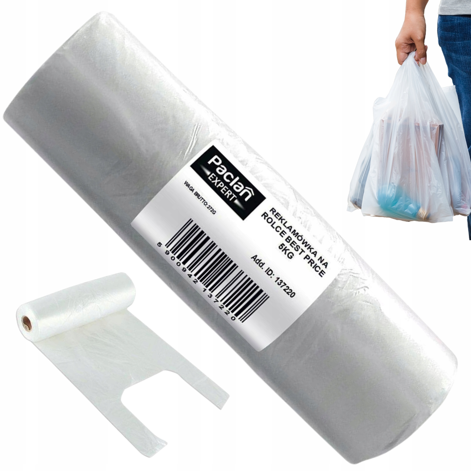 

Reklamówka na rolce 5kg 43x35 150 sztuk Paclan