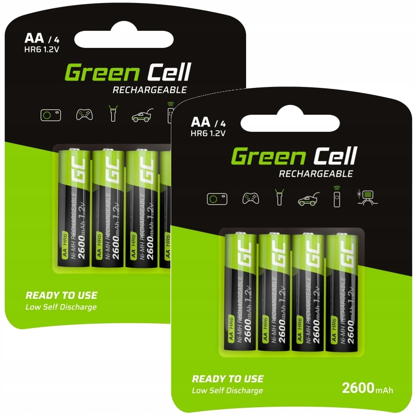 

Green Cell 8X Akumulatorki Baterie Aa R6 2600mAh