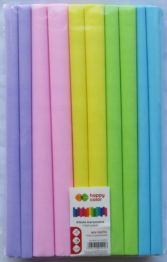

Happy Color 10xbibuła marszczona krepina 25x200 cm