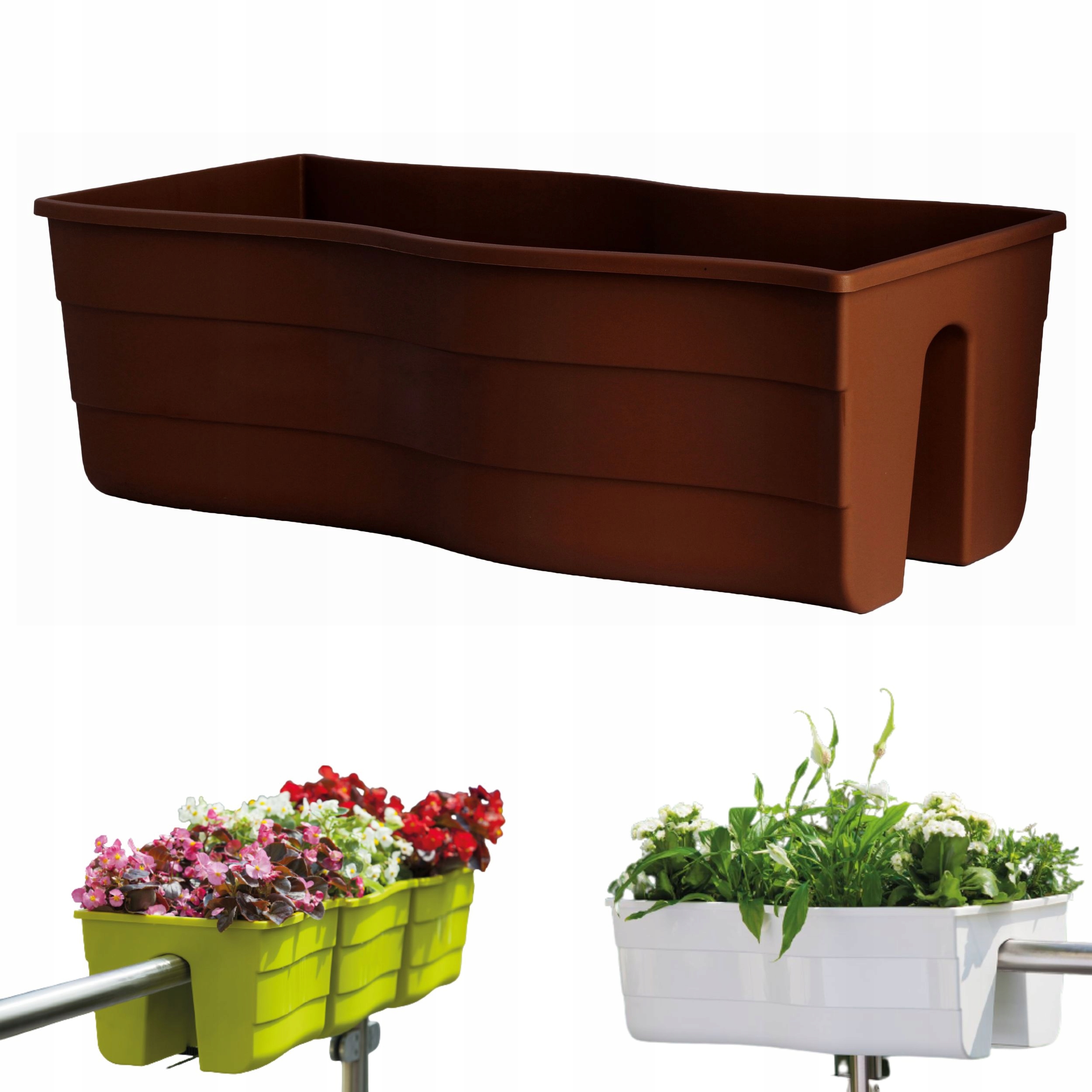 

Doniczka na balustradę Wave dł.60cm Skrzynka Fala