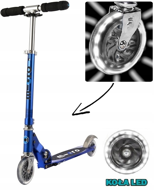 Hulajnoga klasyczna Micro Sprite Led Szafirowa