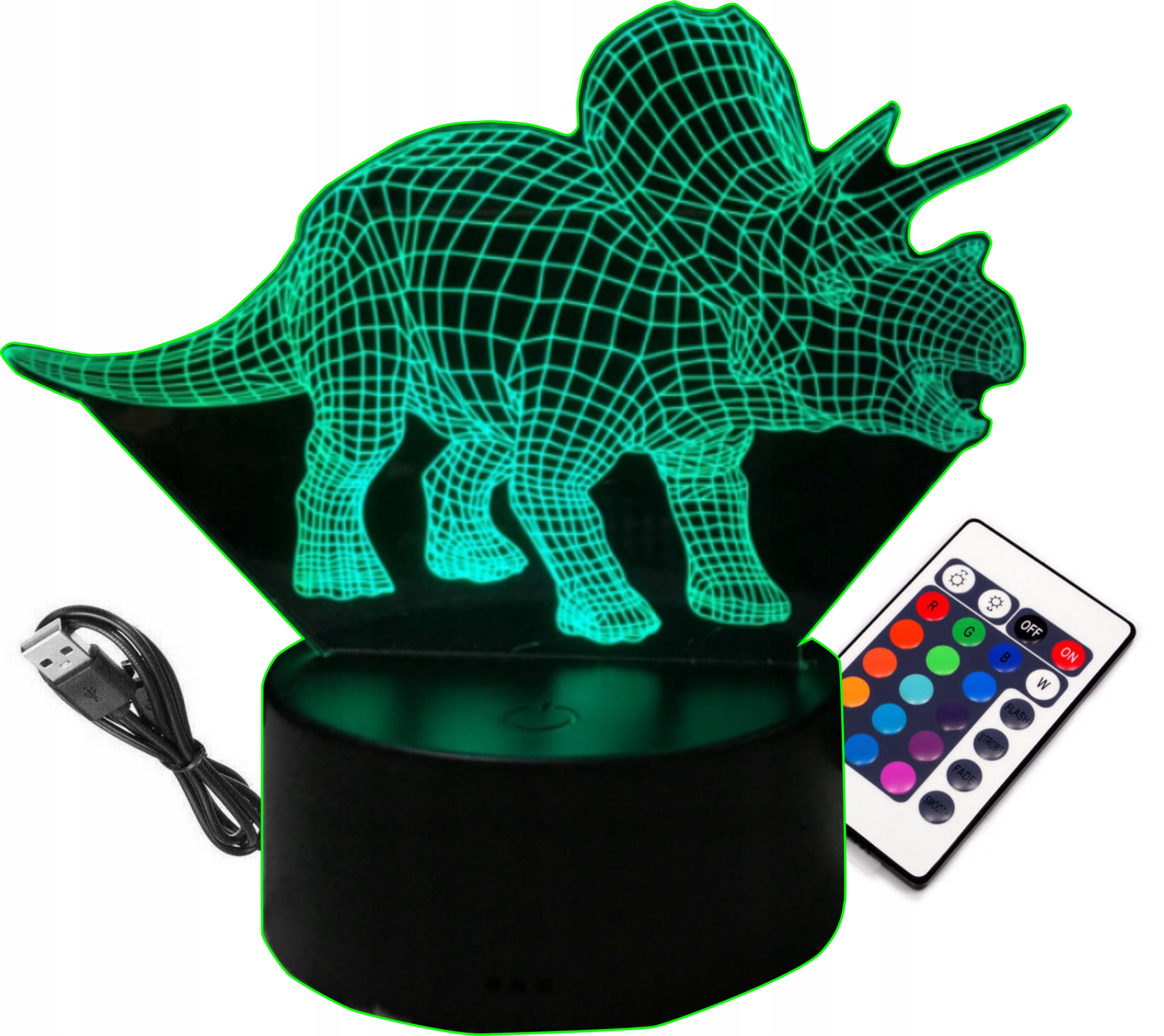 

Lampka 3D Dinozaur Triceratops 16kolorów Rgb Pilot