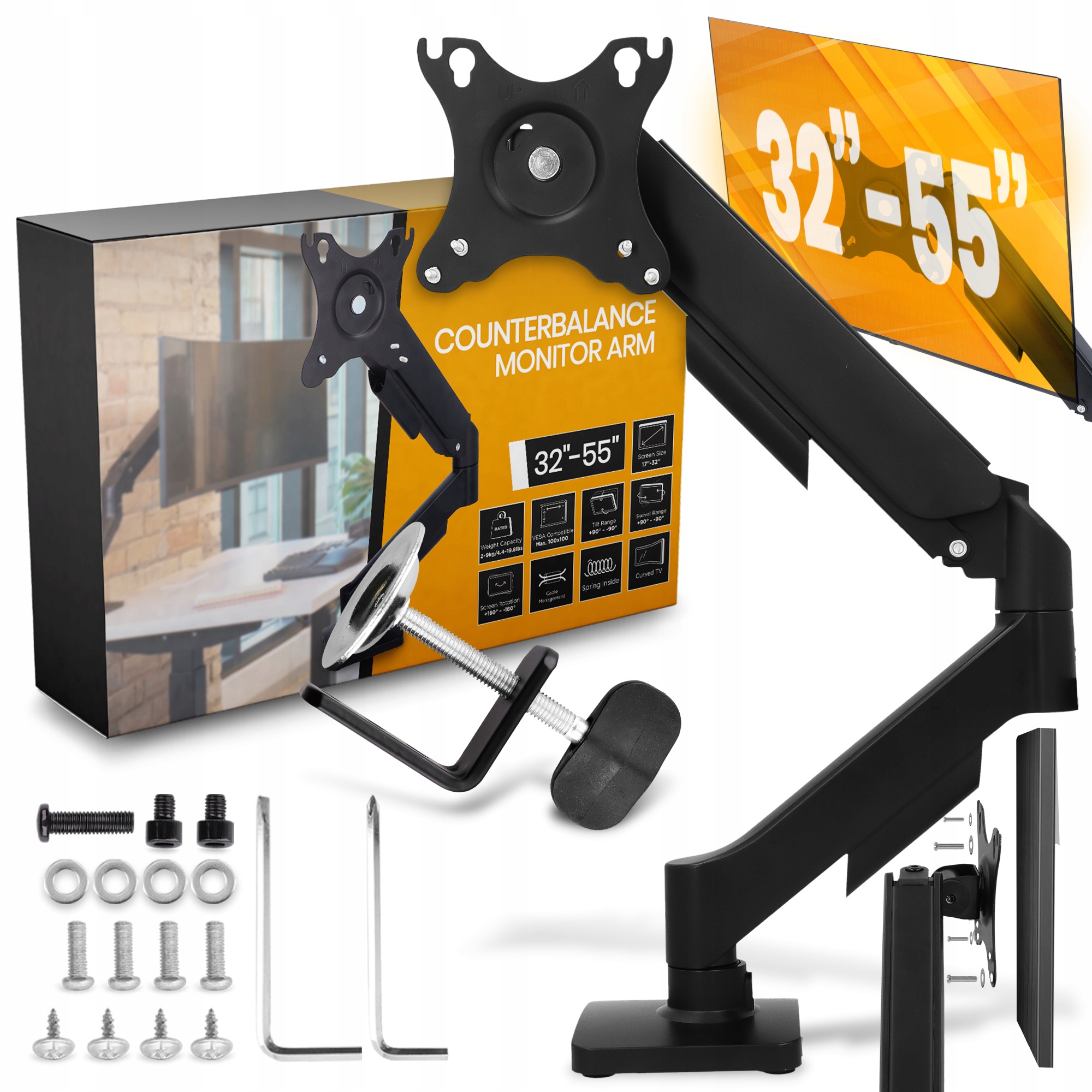 Držák Monitoru LCD 17-32" Nastavitelný stolní stativ Základna Rameno Wx-w