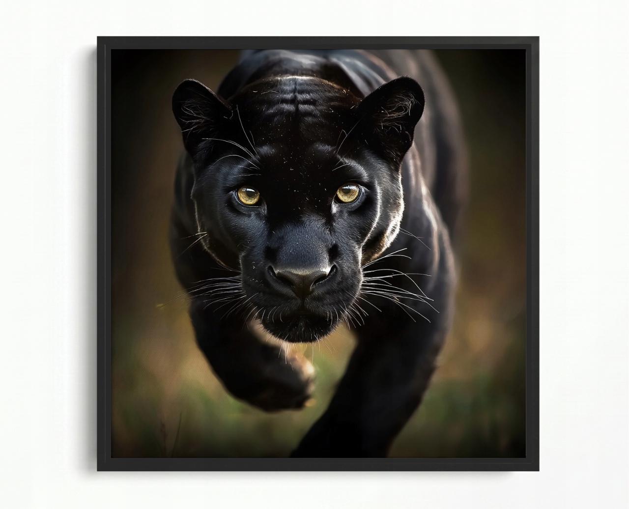 Obraz Rám Americký Box Zvíře Dravec Kočka Černá Pantera Puma 50x50