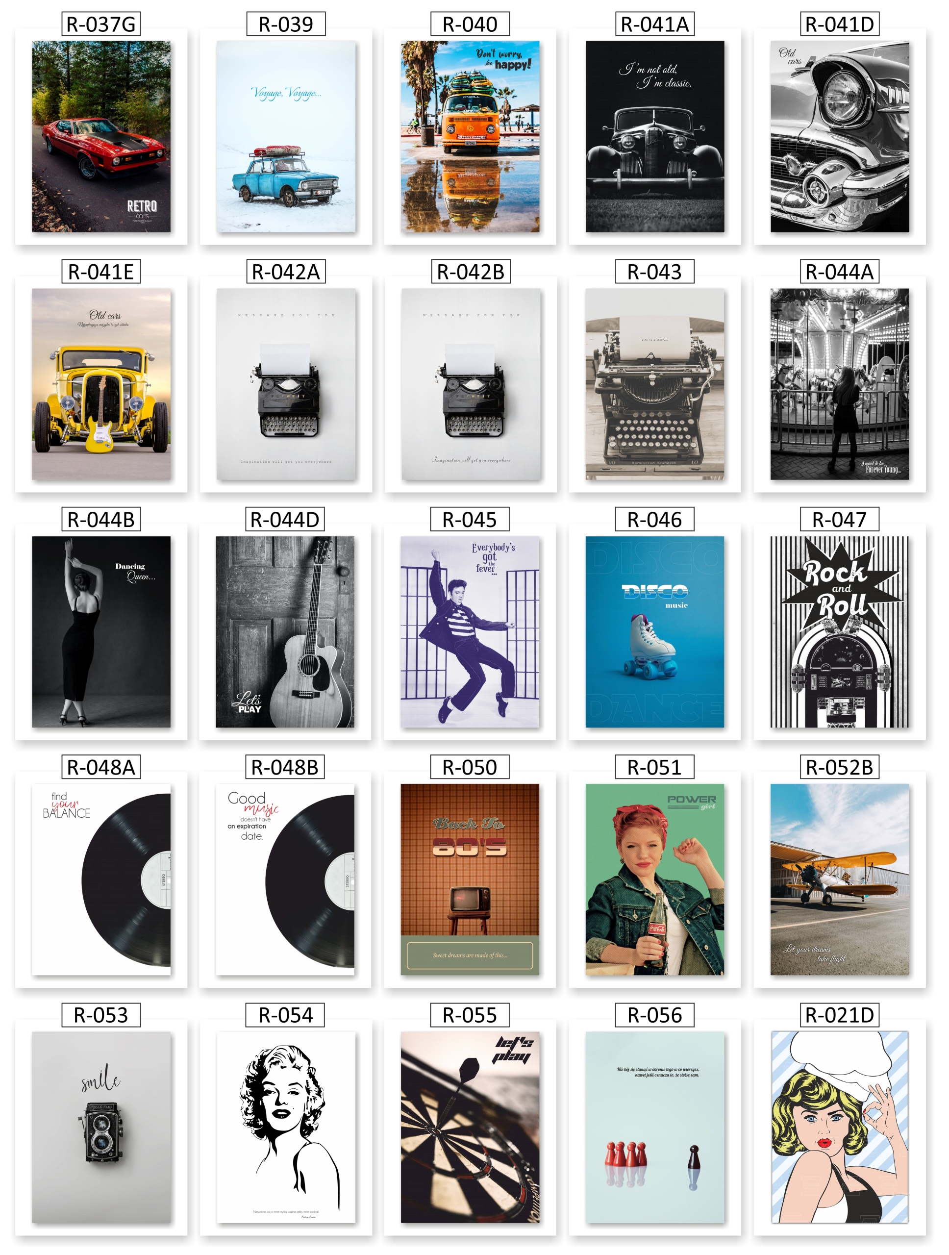 PLAKAT NA ŚCIANĘ 70x100cm-RETRO VINTAGE 109 wzorów Szerokość produktu 70 cm